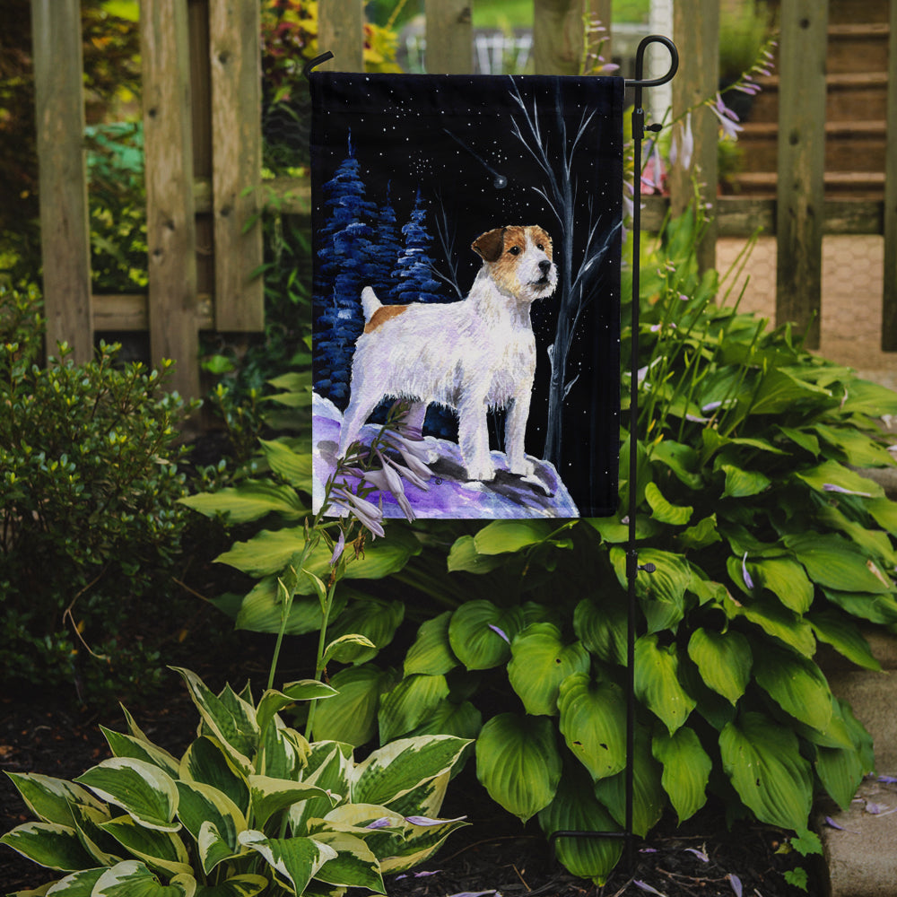 Starry Night Jack Russell Terrier Flag Garden Size.