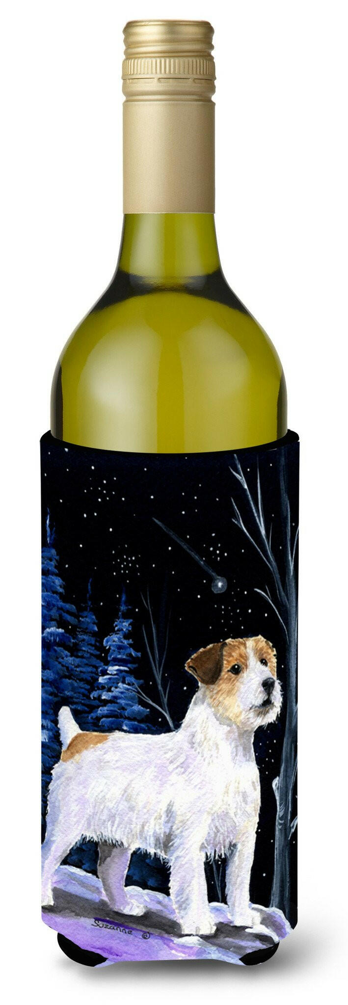 Starry Night Jack Russell Terrier Wine Bottle Beverage Insulator Beverage Insulator Hugger by Caroline&#39;s Treasures