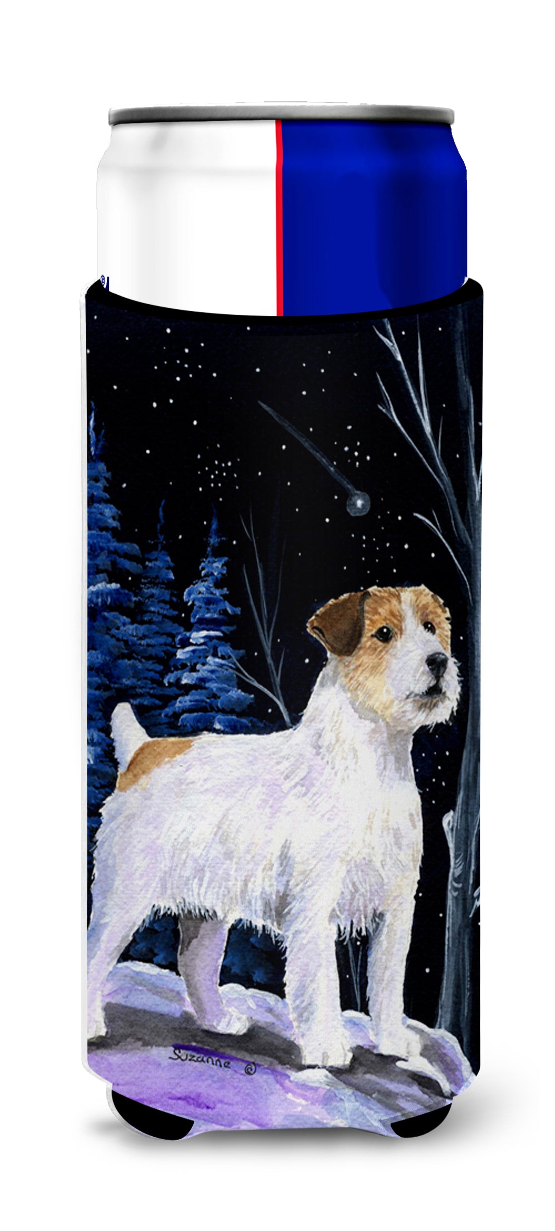 Starry Night Jack Russell Terrier Ultra Beverage Insulators for slim cans SS8388MUK.