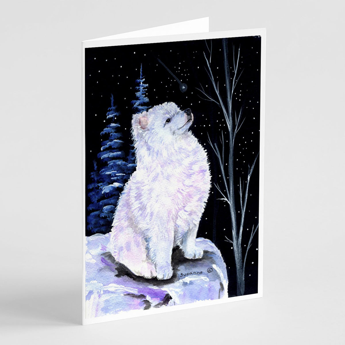 Buy this Starry Night American Eskimo Greeting Cards and Envelopes Pack of 8