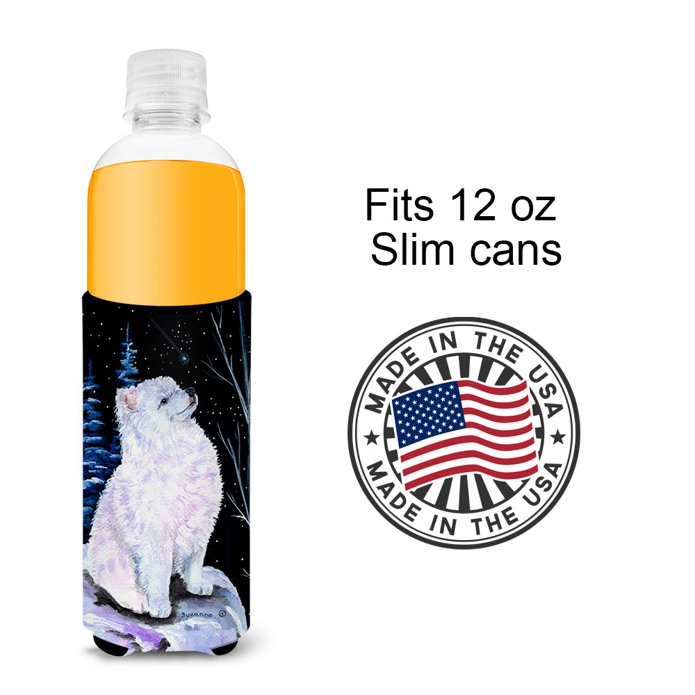 Starry Night American Eskimo Ultra Beverage Insulators for slim cans SS8389MUK.