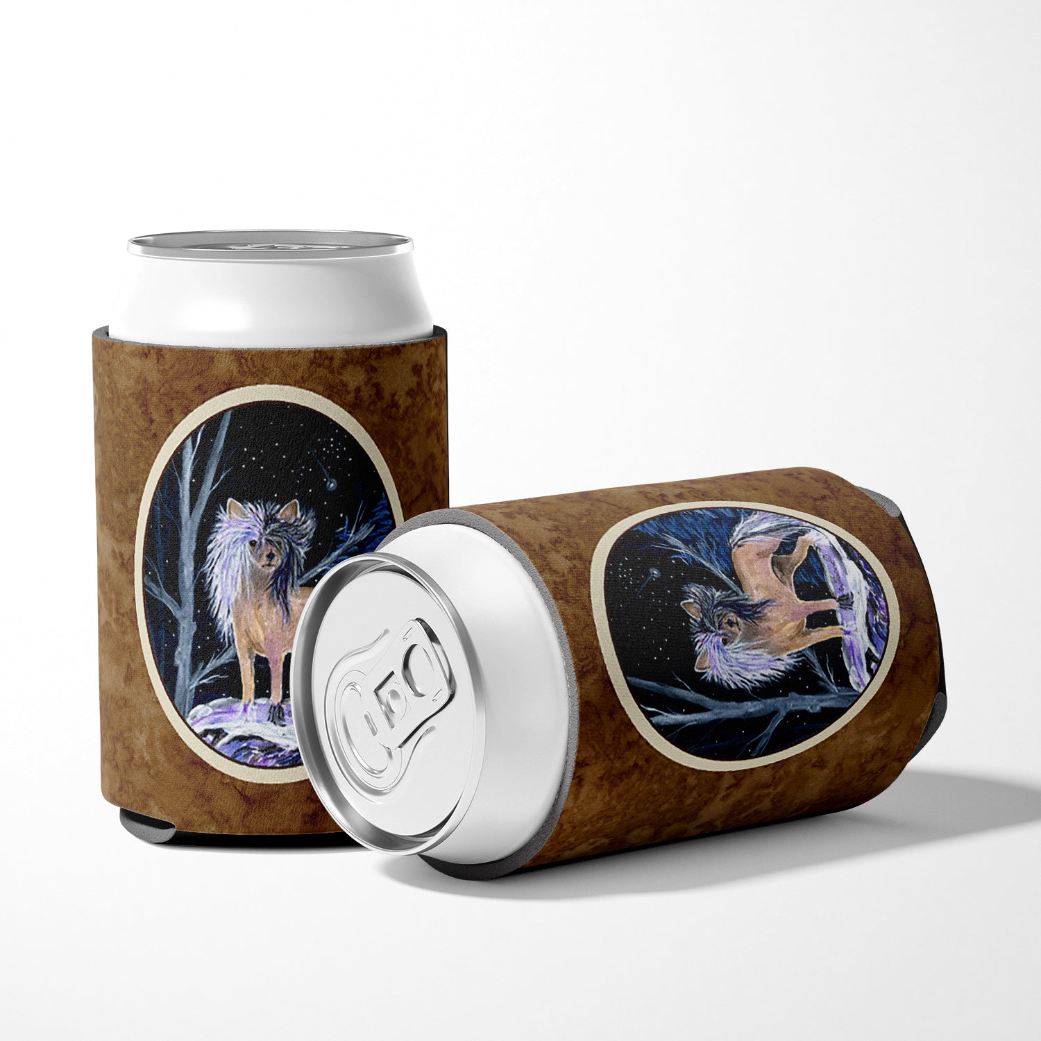 Starry Night Chinese Crested Can or Bottle Beverage Insulator Hugger.
