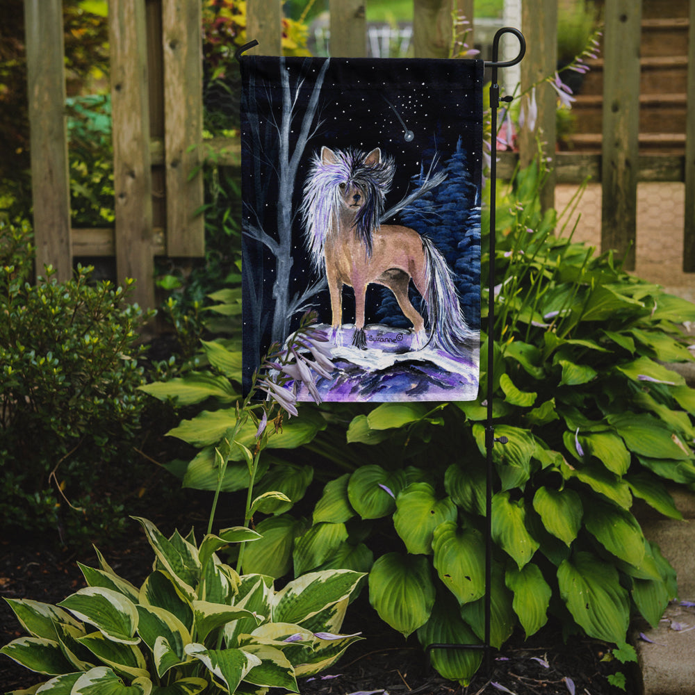 Starry Night Chinese Crested Flag Garden Size.