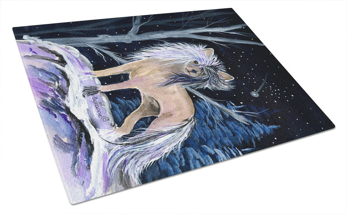 Starry Night Chinese Crested Glass Cutting Board Large by Caroline&#39;s Treasures