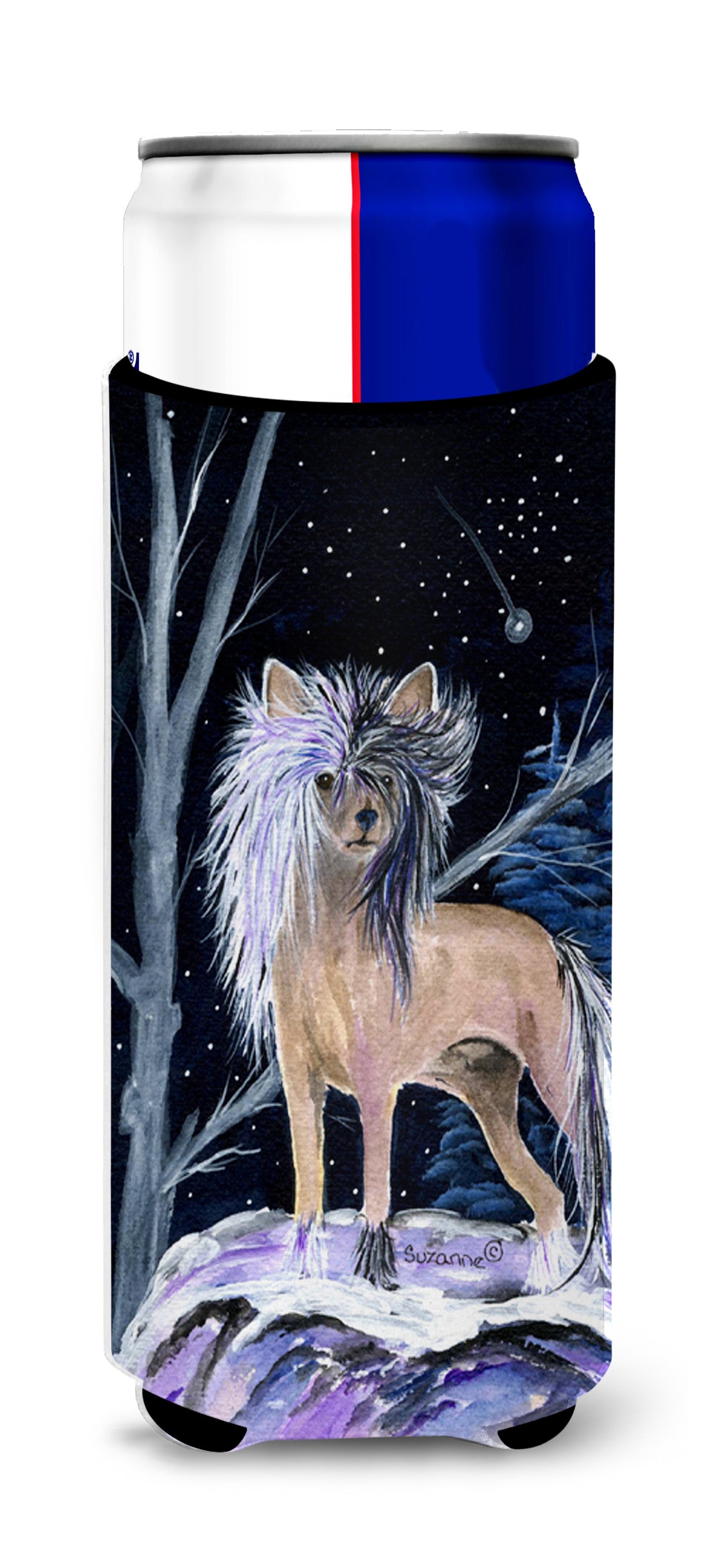 Starry Night Chinese Crested Ultra Beverage Isolateurs pour canettes minces SS8390MUK