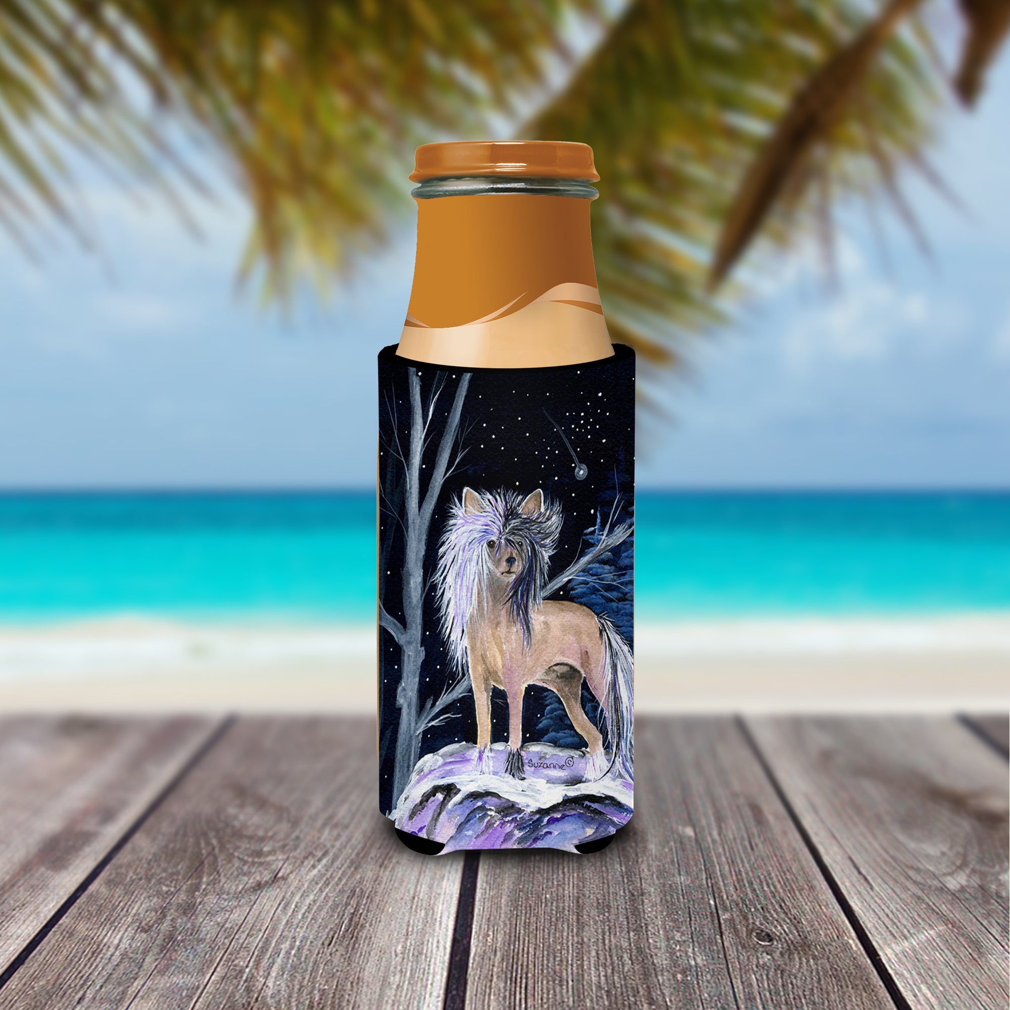 Starry Night Chinese Crested Ultra Beverage Isolateurs pour canettes minces SS8390MUK