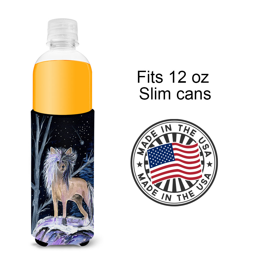 Starry Night Chinese Crested Ultra Beverage Insulators for slim cans SS8390MUK.