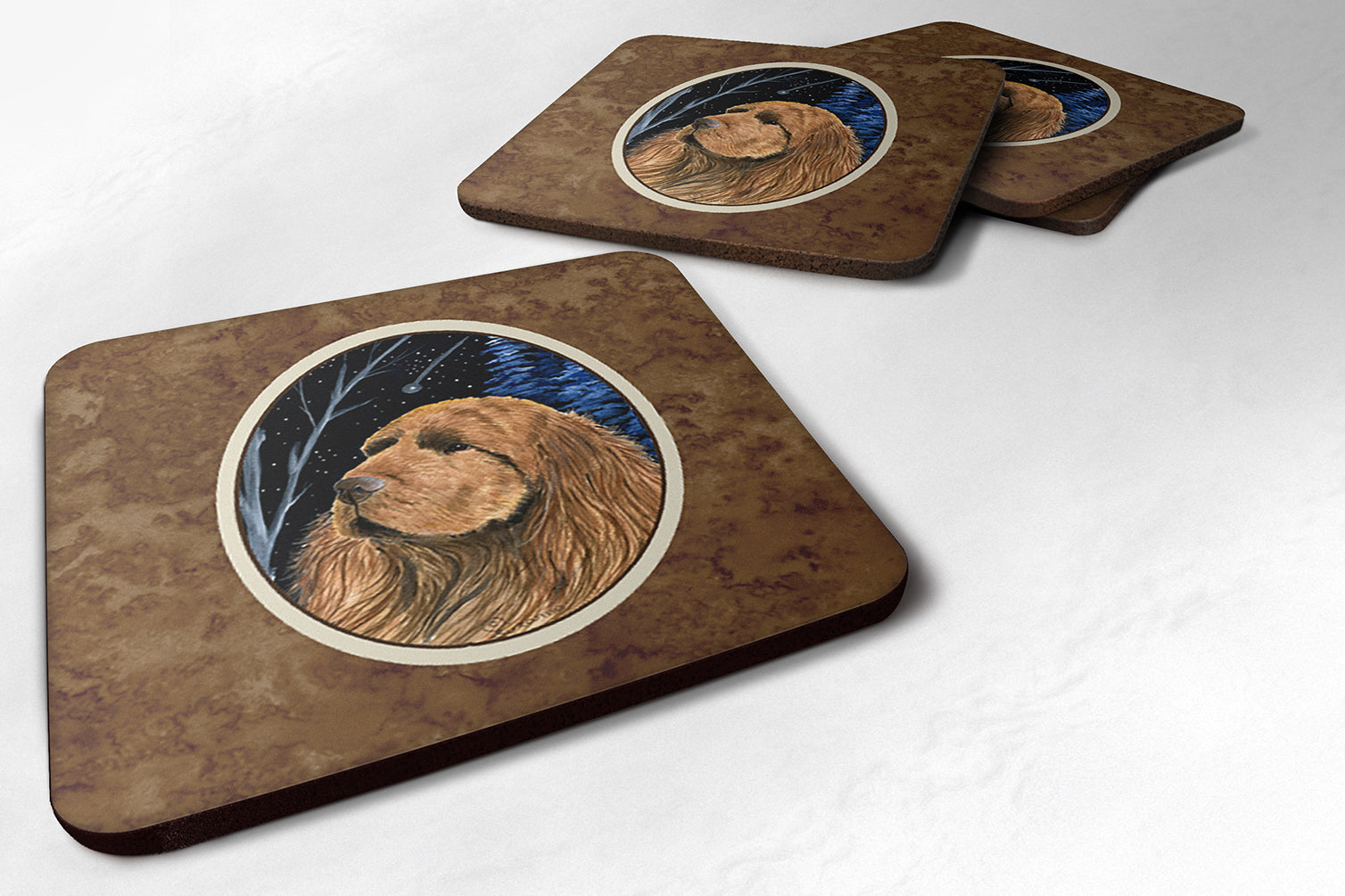 Starry Night Sussex Spaniel Foam Coasters Set of 4 - the-store.com