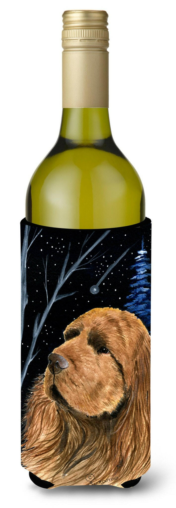 Starry Night Sussex Spaniel Wine Bottle Beverage Insulator Beverage Insulator Hugger by Caroline&#39;s Treasures