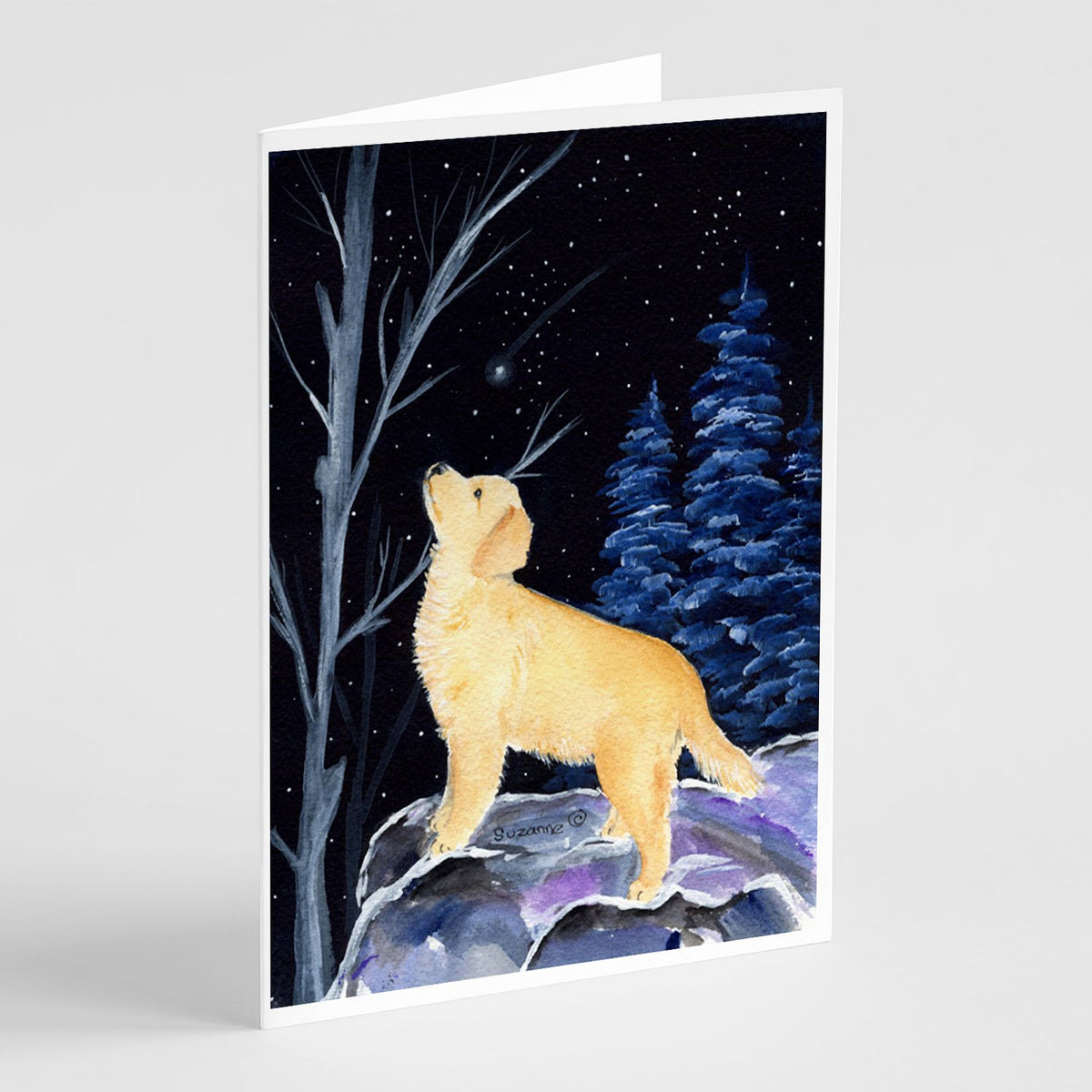 Buy this Starry Night Golden Retriever Greeting Cards and Envelopes Pack of 8
