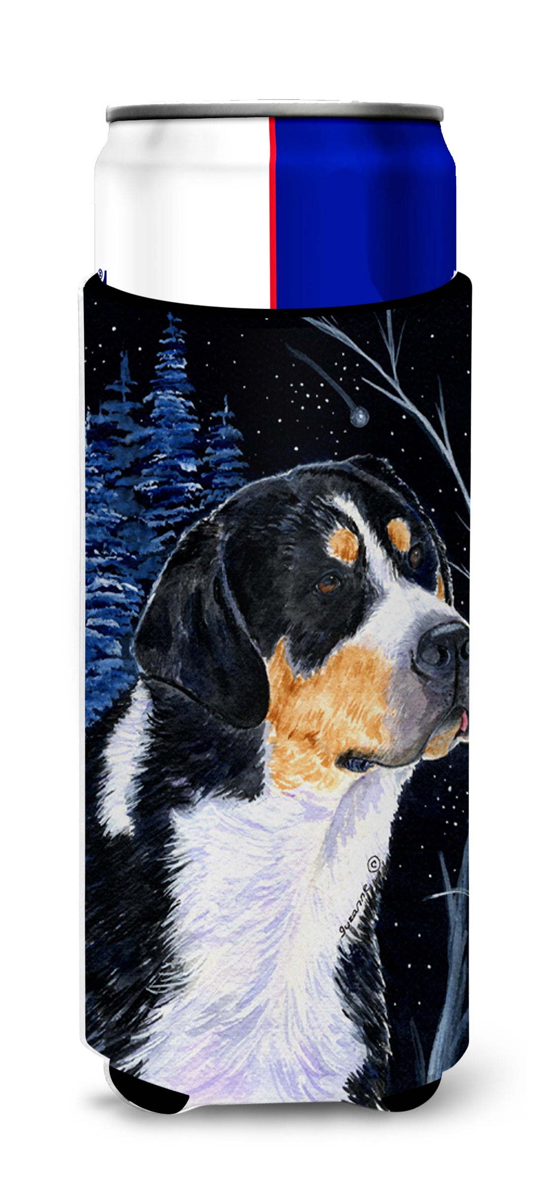 Starry Night Bernese Mountain Dog Ultra Beverage Insulators for slim cans SS8393MUK.