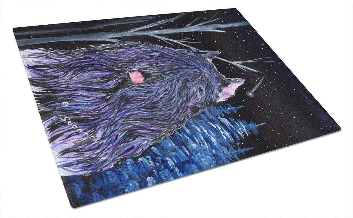 Starry Night Bouvier des Flandres Glass Cutting Board Large by Caroline&#39;s Treasures