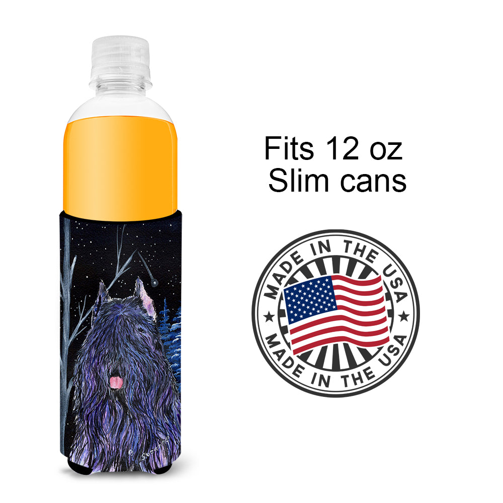 Starry Night Bouvier des Flandres Ultra Beverage Insulators for slim cans SS8394MUK.