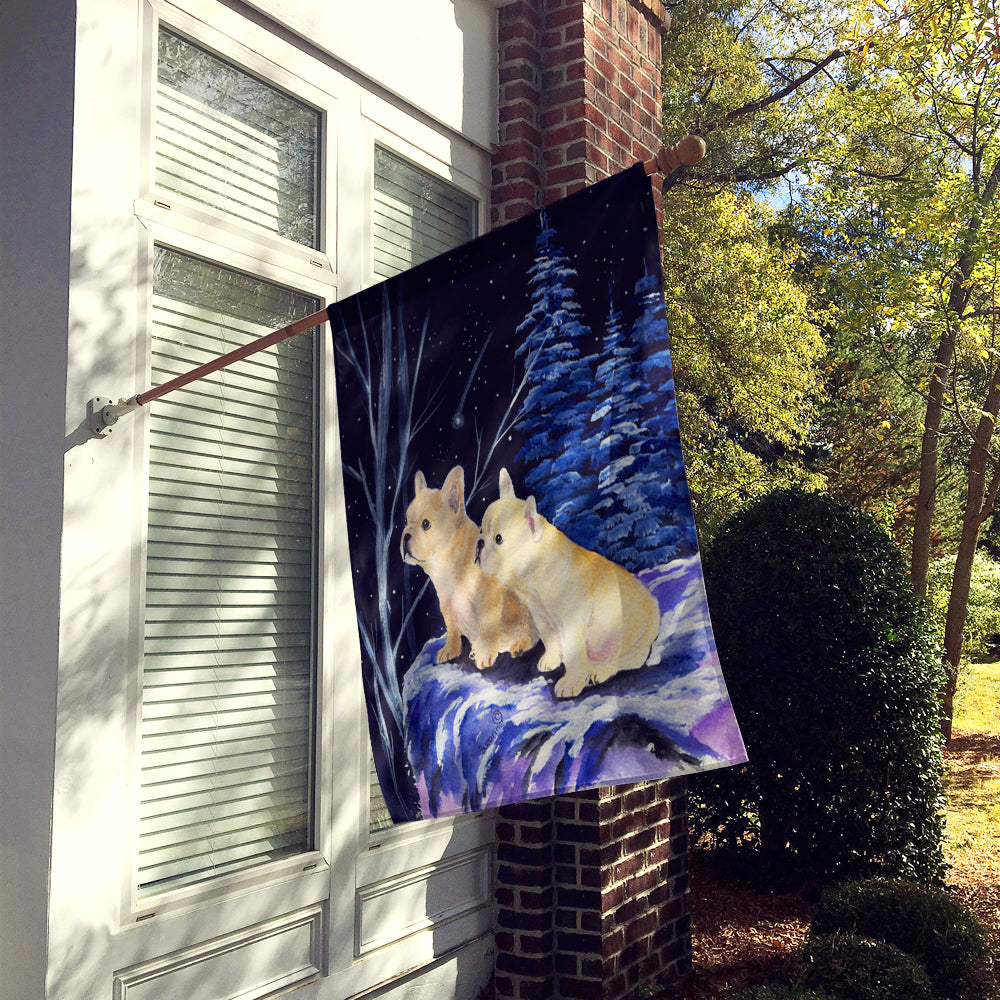 Starry Night French Bulldog Flag Canvas House Size