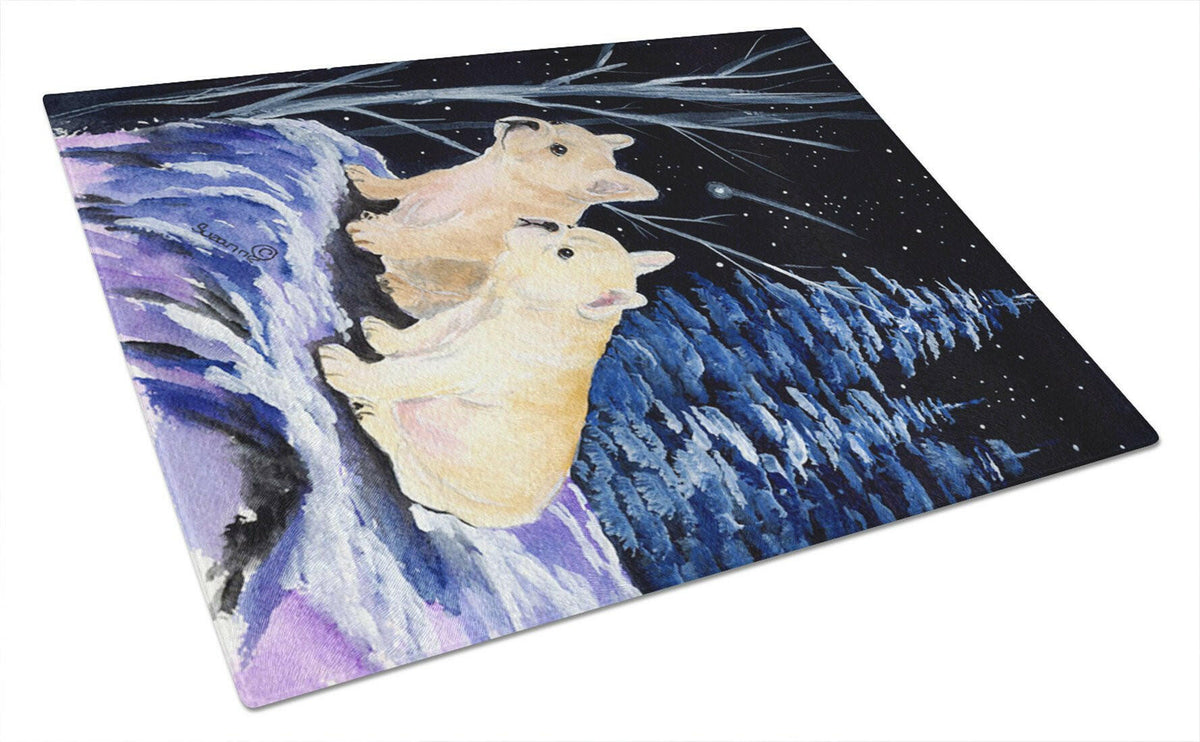 Starry Night French Bulldog Glass Cutting Board Large by Caroline&#39;s Treasures