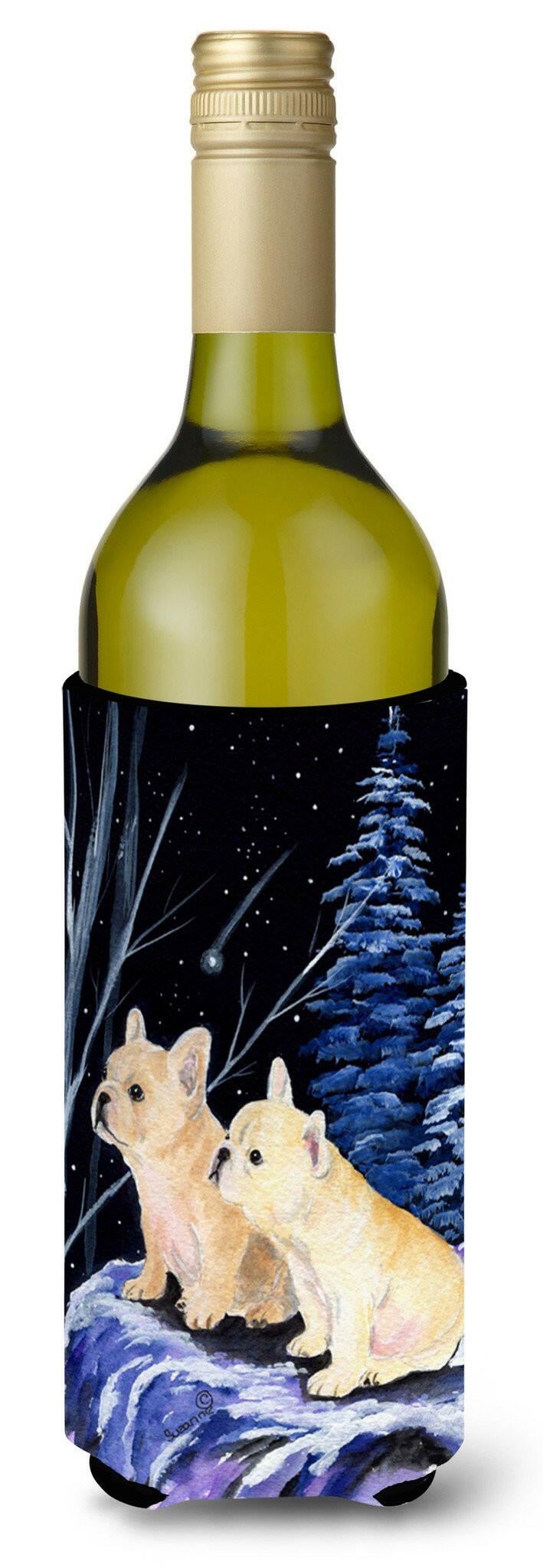 Starry Night French Bulldog Wine Bottle Beverage Insulator Beverage Insulator Hugger by Caroline's Treasures