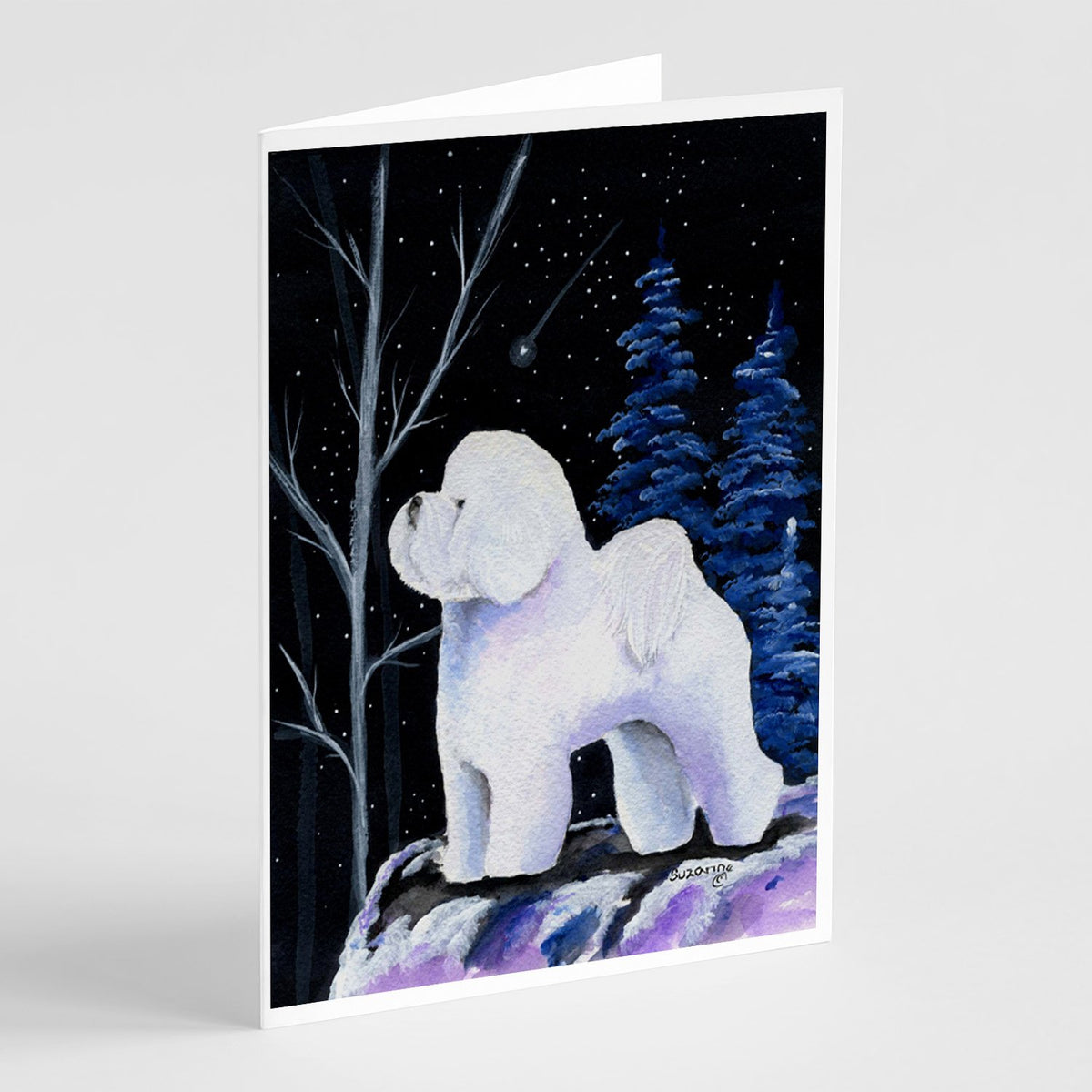Buy this Starry Night Bichon Frise Greeting Cards and Envelopes Pack of 8
