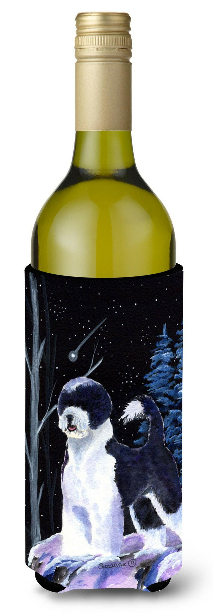 Starry Night Portuguese Water Dog Wine Bottle Beverage Insulator Beverage Insulator Hugger by Caroline&#39;s Treasures