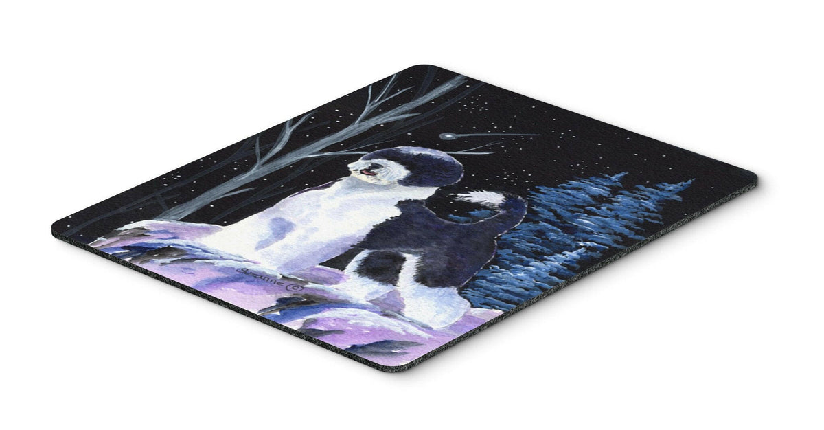 Starry Night Portuguese Water Dog Mouse Pad / Hot Pad / Trivet by Caroline&#39;s Treasures
