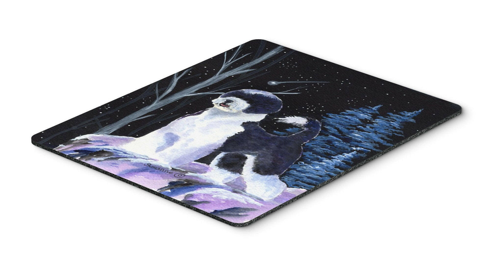 Starry Night Portuguese Water Dog Mouse Pad / Hot Pad / Trivet by Caroline's Treasures