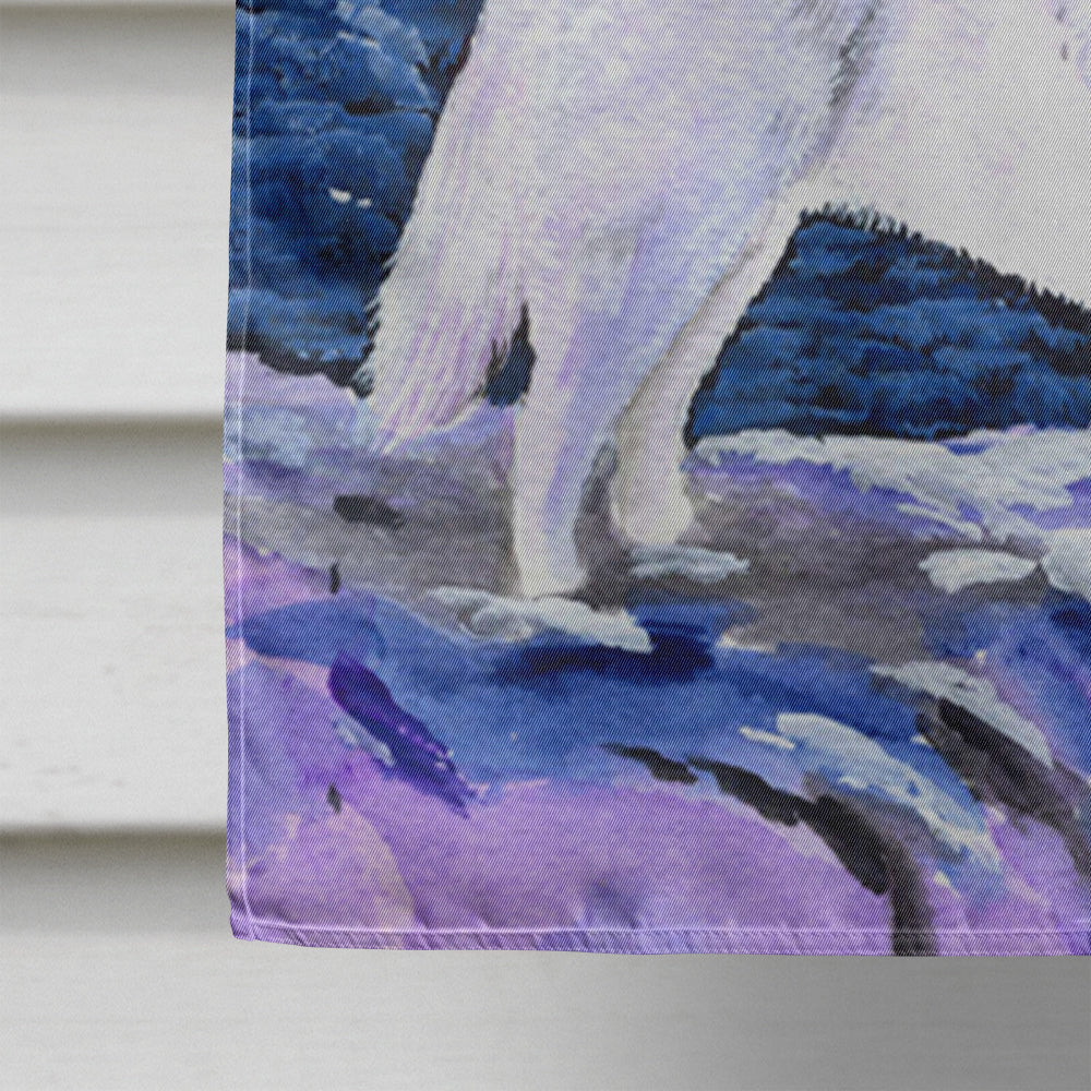 Starry Night Siberian Husky Drapeau Taille de la maison en toile