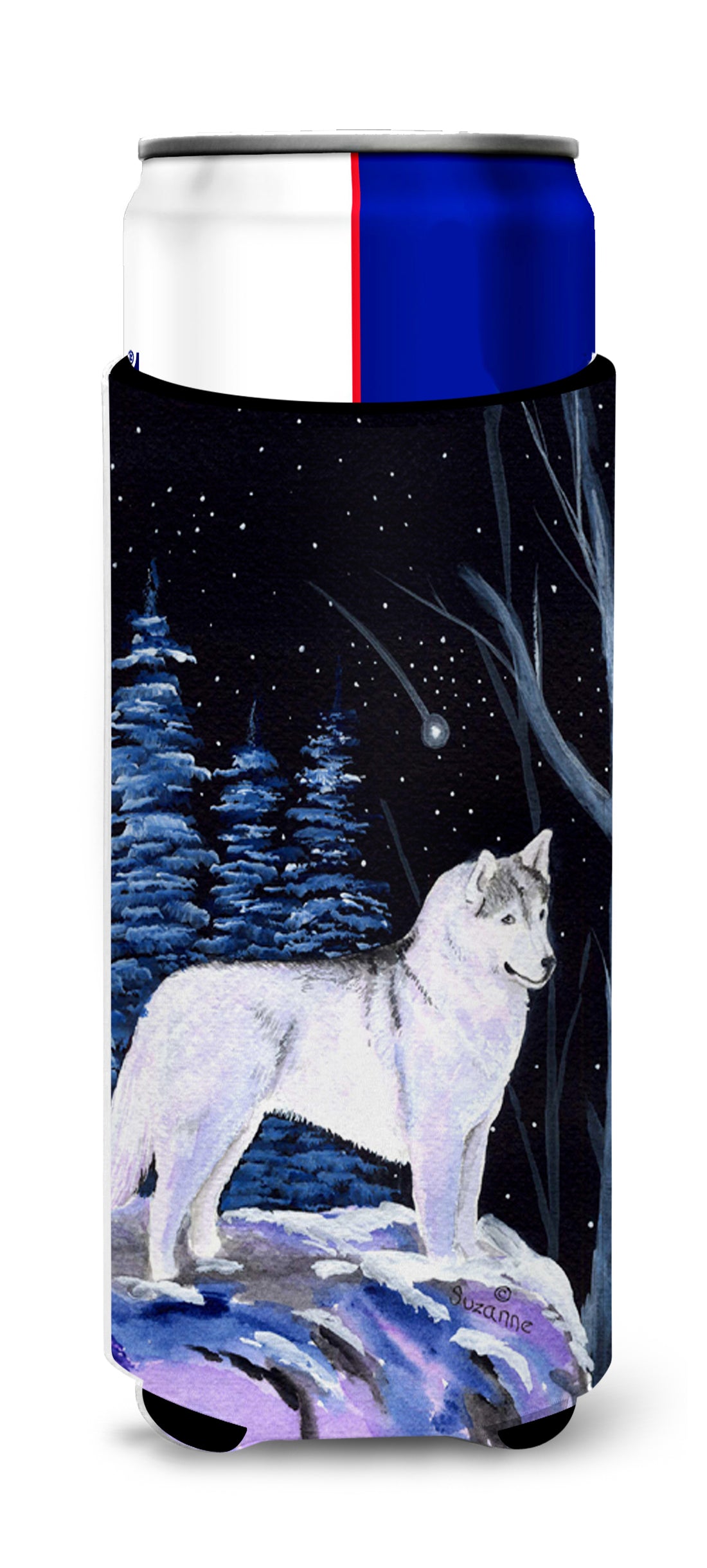Starry Night Siberian Husky Ultra Beverage Isolateurs pour canettes minces SS8400MUK