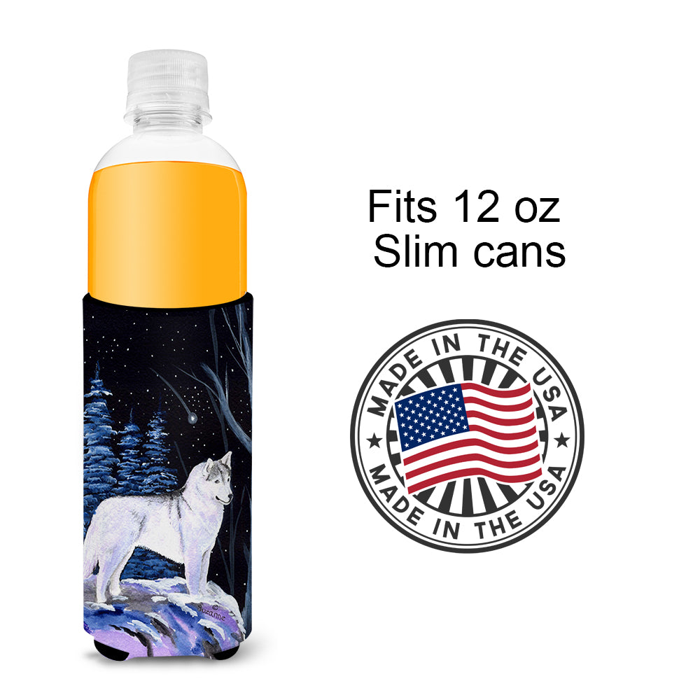 Starry Night Siberian Husky Ultra Beverage Insulators for slim cans SS8400MUK