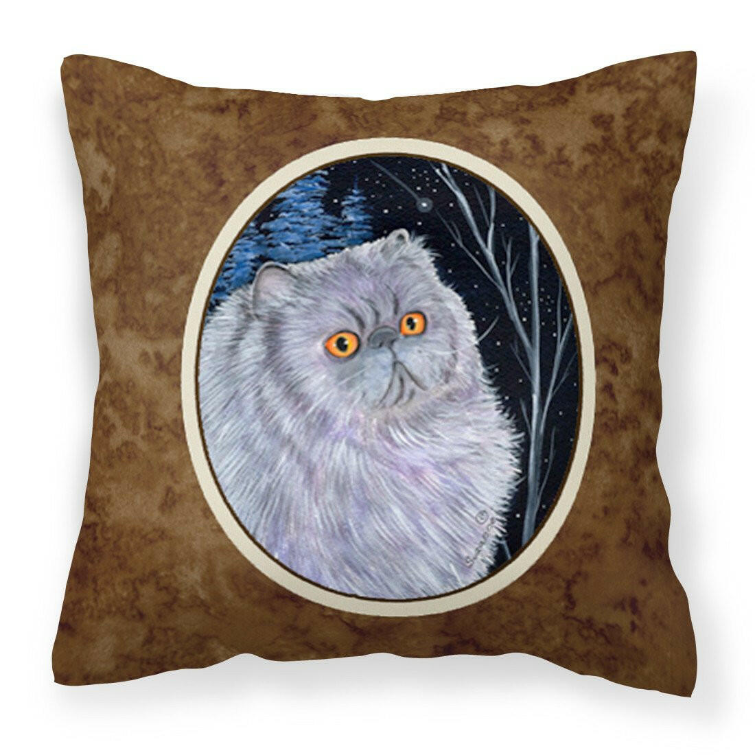 Starry Night Cat - Persian Fabric Decorative Pillow SS8402PW1414 by Caroline's Treasures