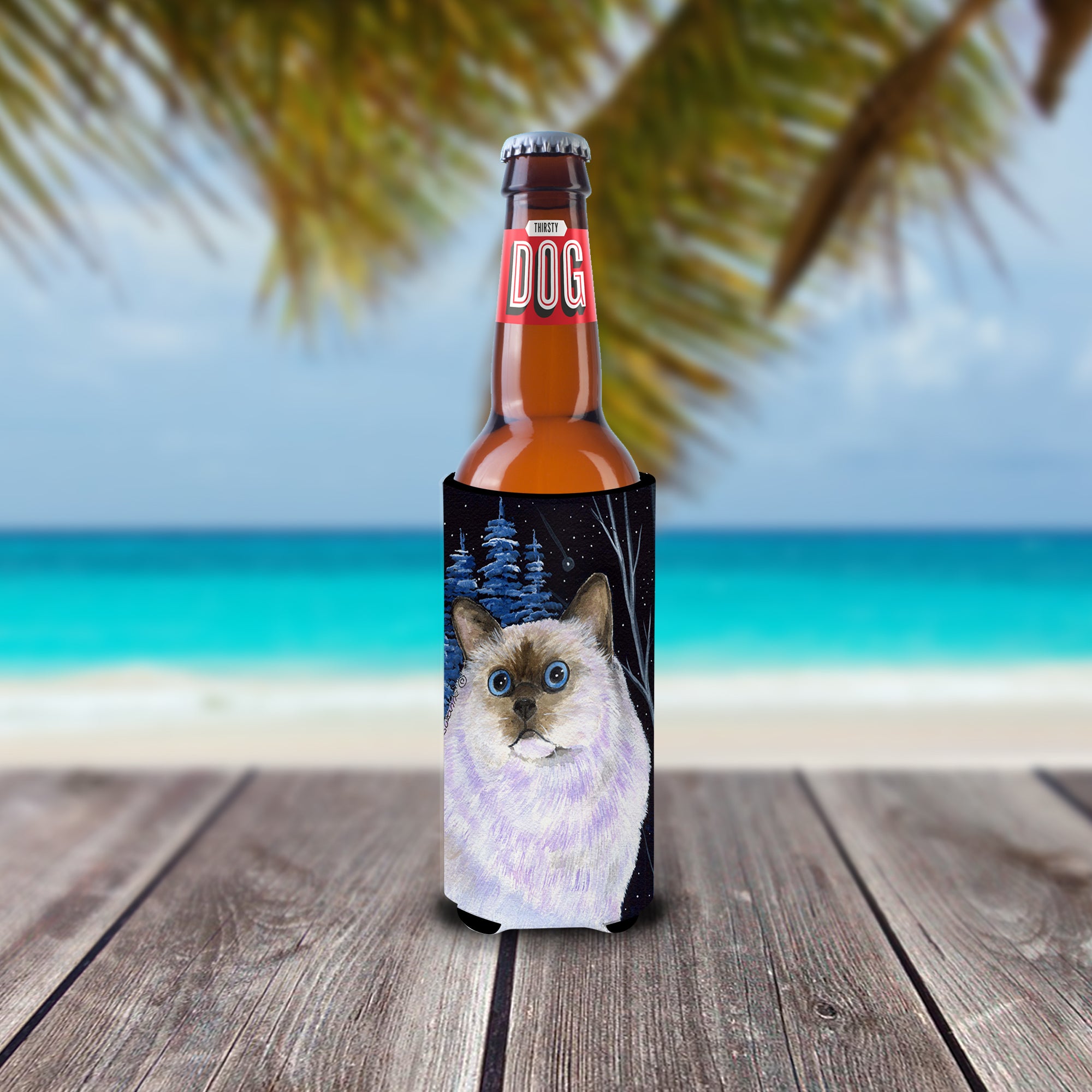 Starry Night Cat - Birman Ultra Beverage Isolateurs pour canettes minces SS8403MUK