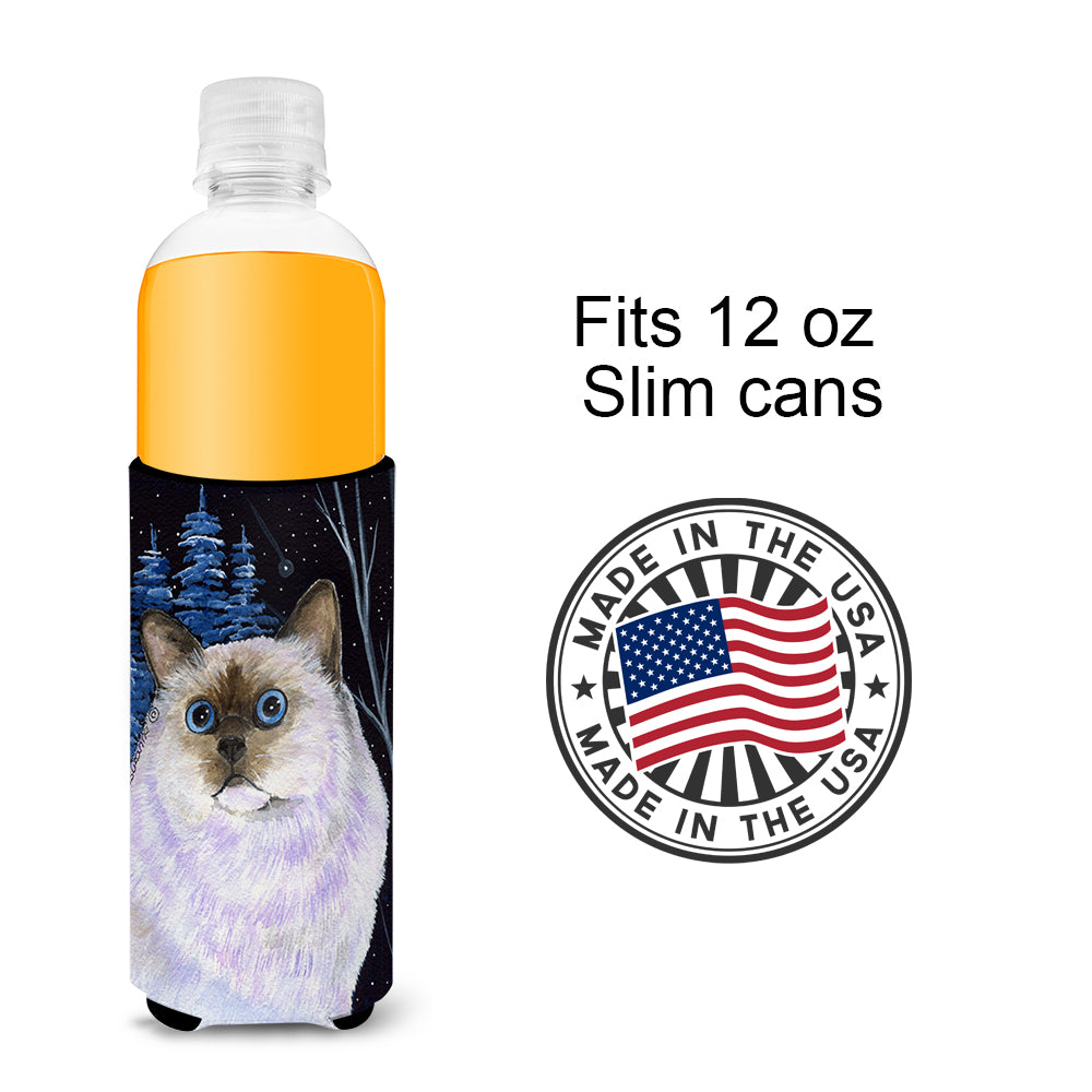 Starry Night Cat - Birman Ultra Beverage Insulators for slim cans SS8403MUK.