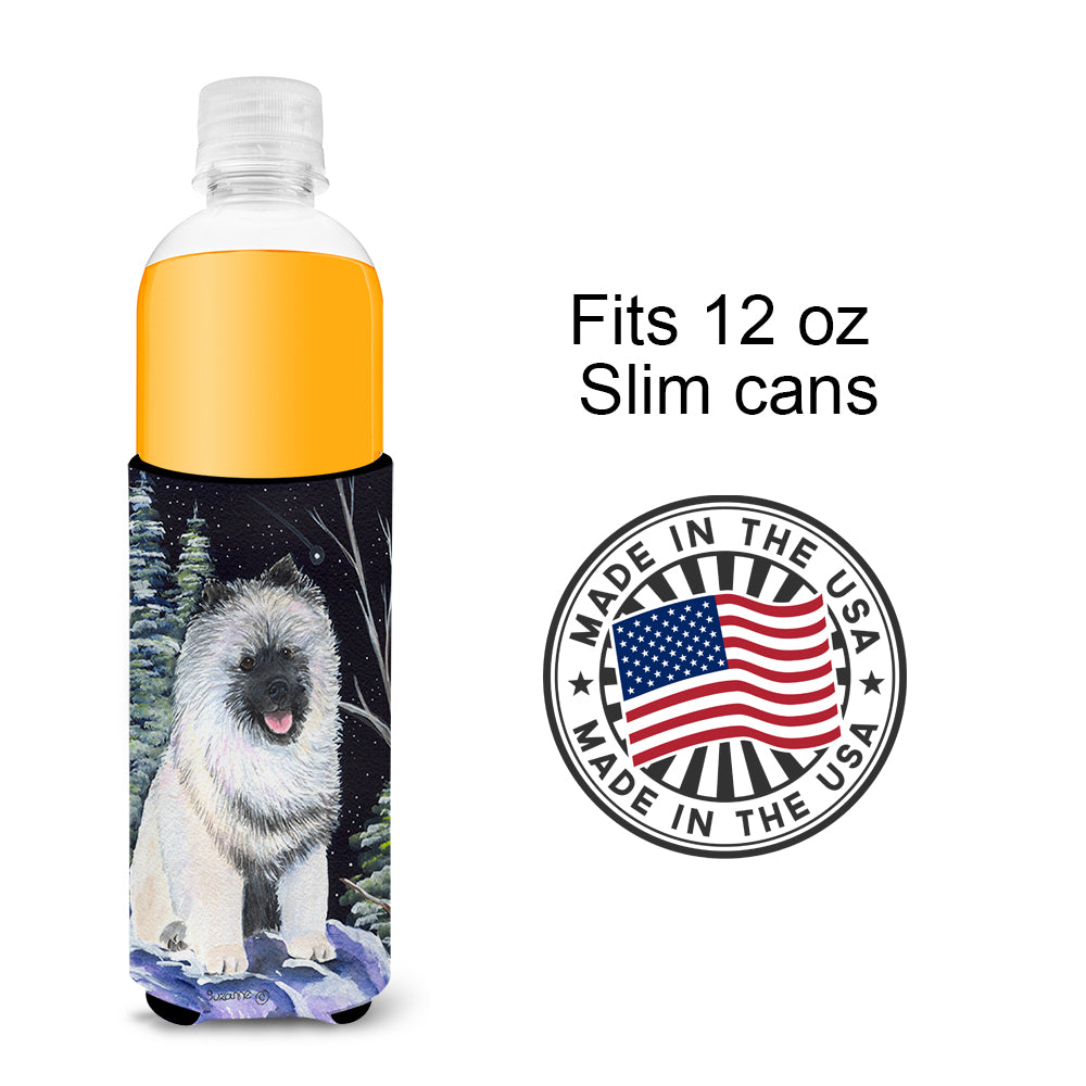 Starry Night Keeshond Ultra Beverage Insulators for slim cans SS8404MUK.
