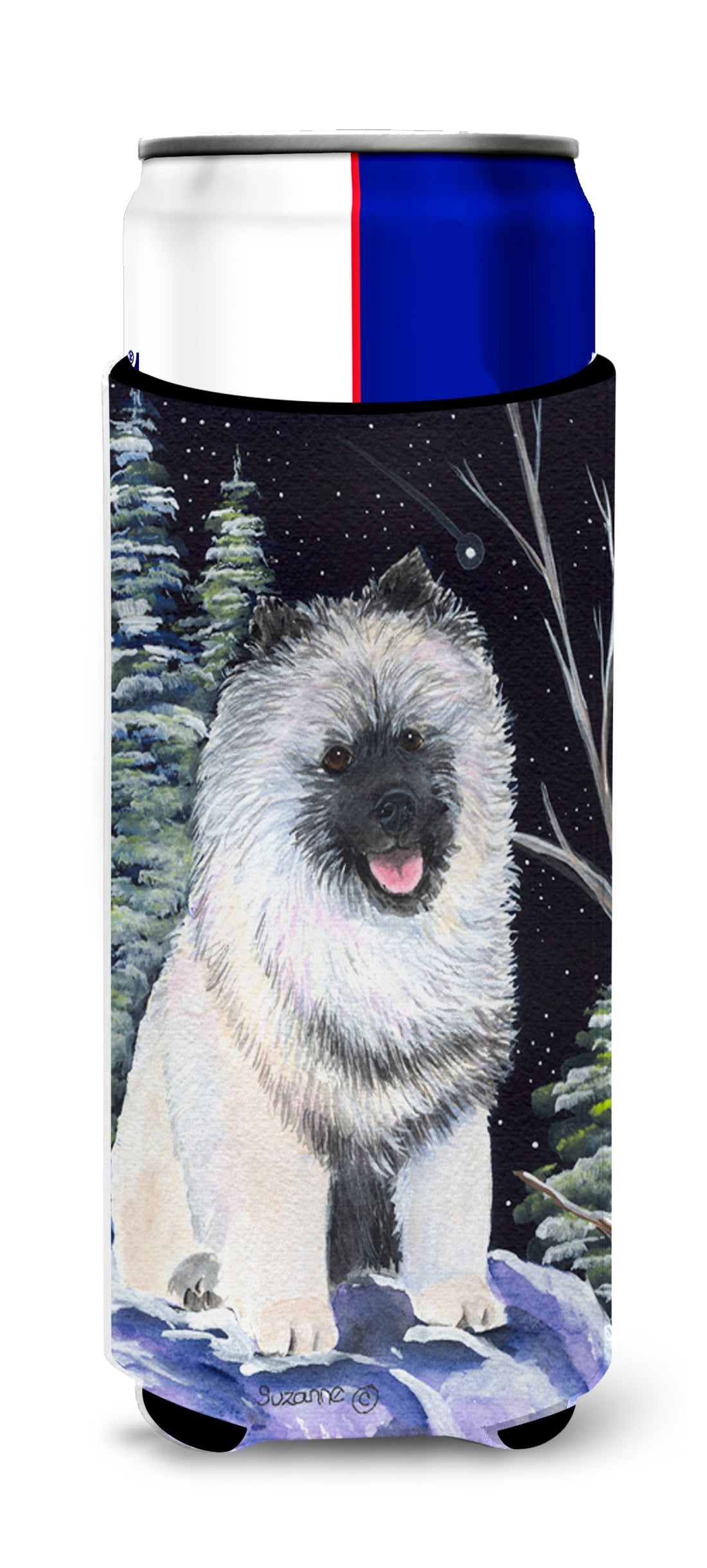 Starry Night Keeshond Ultra Beverage Insulators for slim cans SS8404MUK.