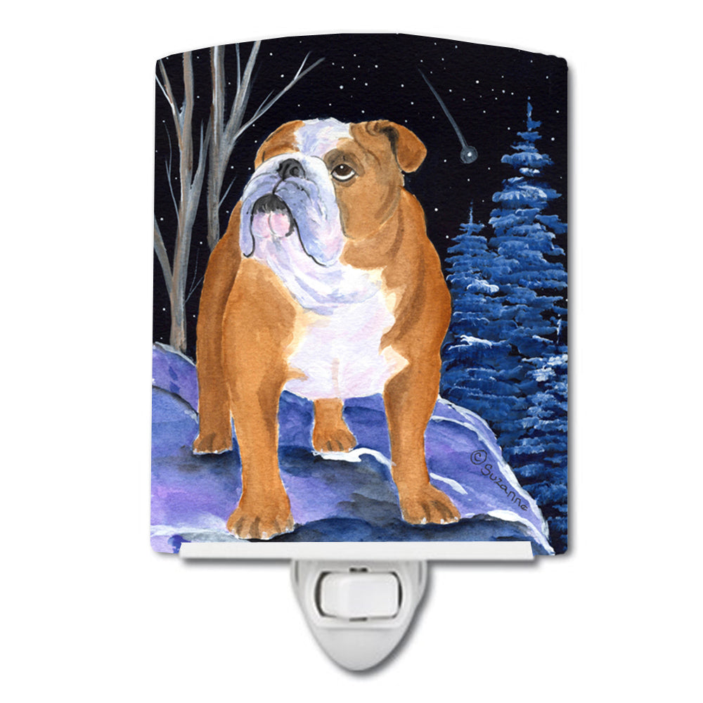 Starry Night English Bulldog Ceramic Night Light SS8405CNL - the-store.com
