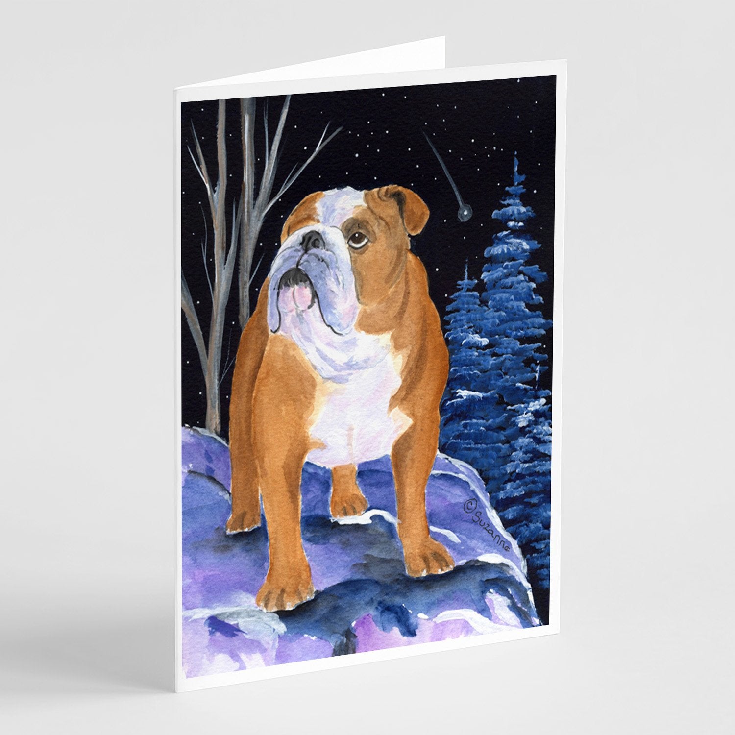 Buy this Starry Night English Bulldog Greeting Cards and Envelopes Pack of 8
