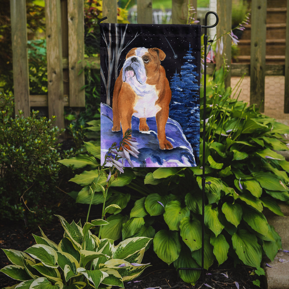 Caroline's Treasures Starry Night English Bulldog Garden Flag - Outdoor Decorative Yard Flag