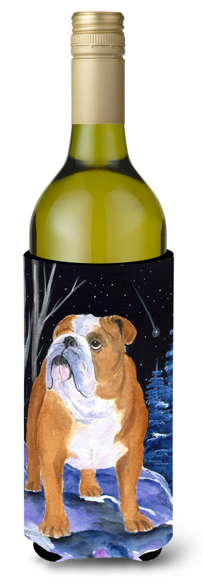 Starry Night English Bulldog Wine Bottle Beverage Insulator Beverage Insulator Hugger by Caroline's Treasures