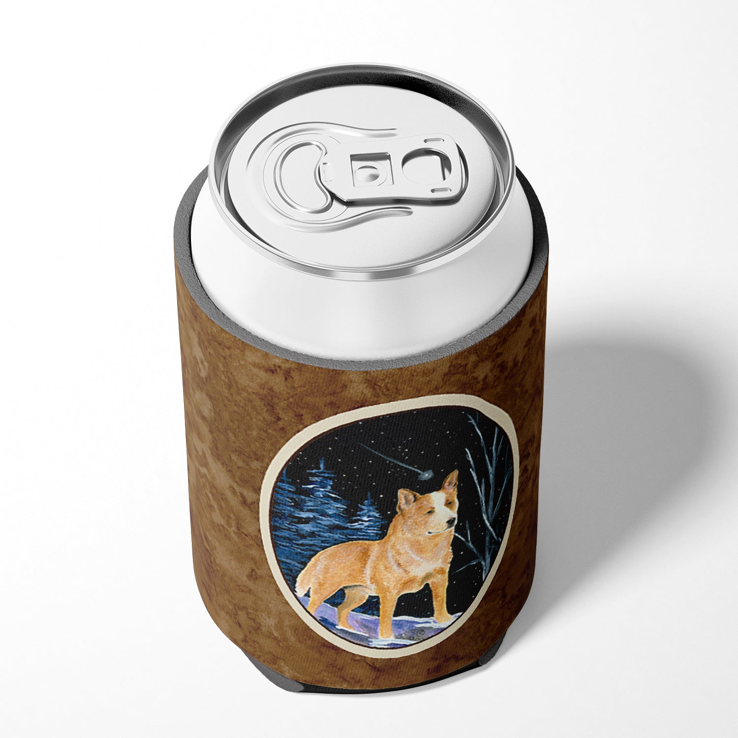 Starry Night Australian Cattle Dog Can or Bottle Beverage Insulator Hugger.
