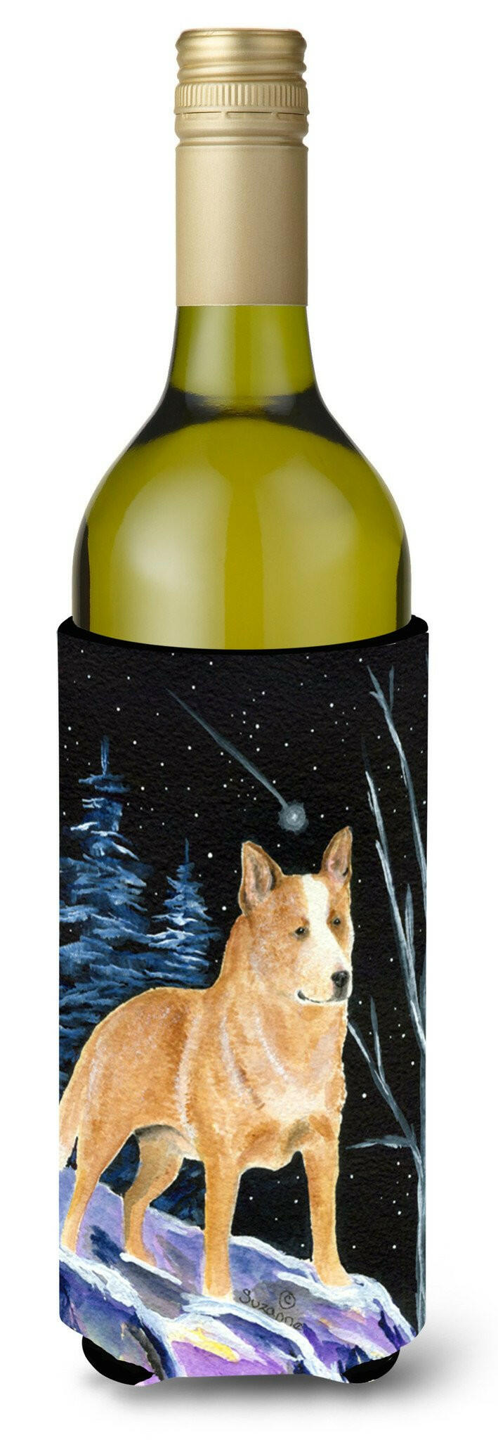 Starry Night Australian Cattle Dog Wine Bottle Beverage Insulator Beverage Insulator Hugger by Caroline&#39;s Treasures