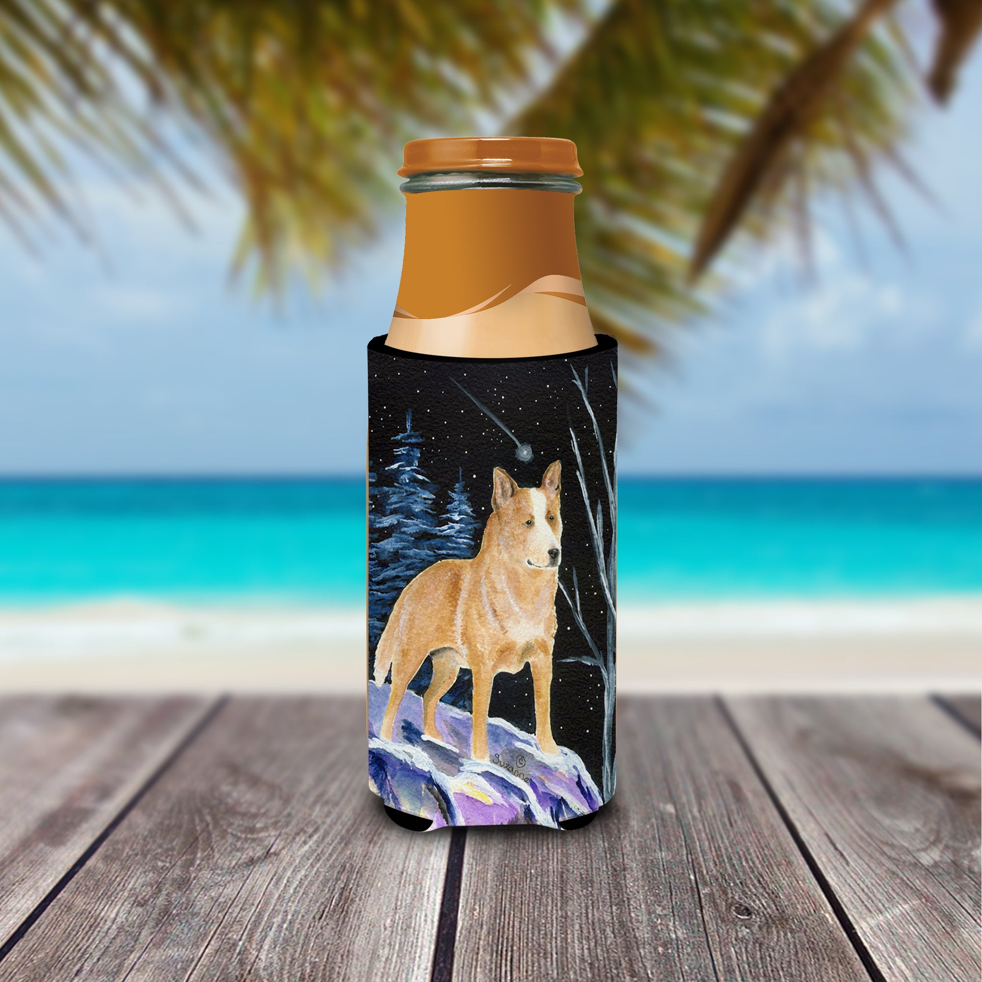 Starry Night Australian Cattle Dog Ultra Beverage Insulators for slim cans SS8407MUK.