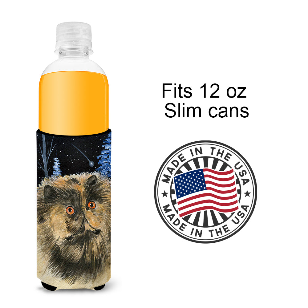 Starry Night Cat - Persian Ultra Beverage Insulators for slim cans SS8408MUK.