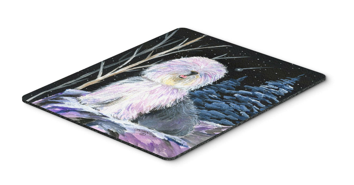 Starry Night Old English Sheepdog Mouse Pad / Hot Pad / Trivet by Caroline&#39;s Treasures