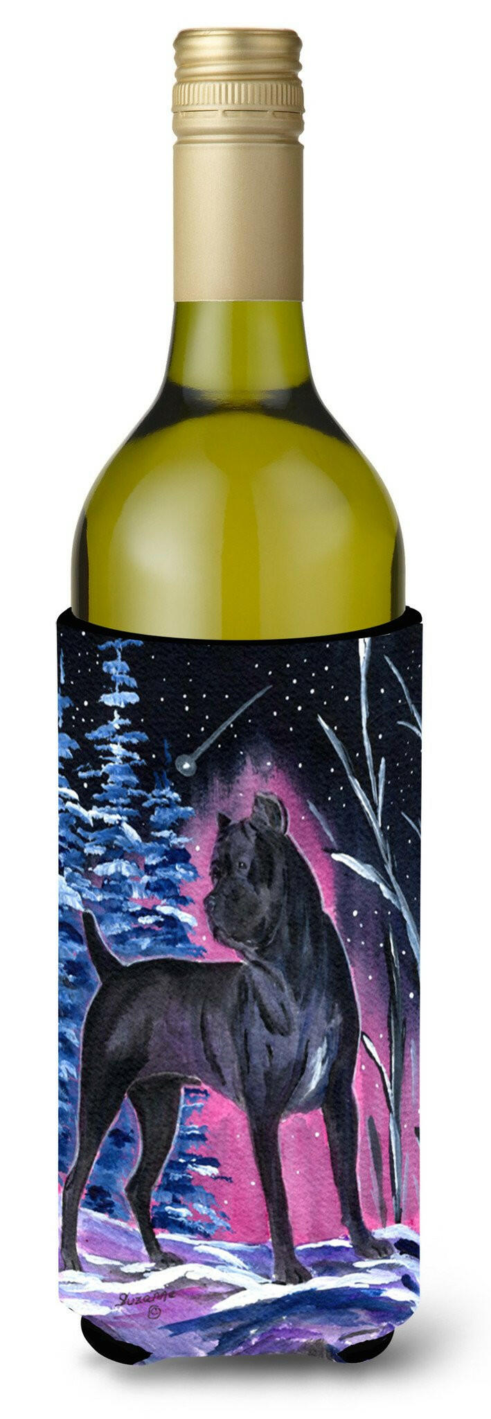 Starry Night Cane Corso Wine Bottle Beverage Insulator Beverage Insulator Hugger by Caroline&#39;s Treasures