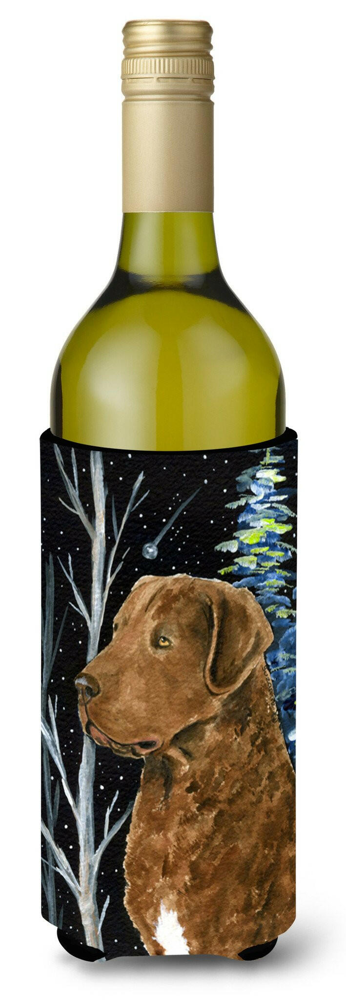 Starry Night Chesapeake Bay Retriever Wine Bottle Beverage Insulator Beverage Insulator Hugger SS8411LITERK by Caroline&#39;s Treasures