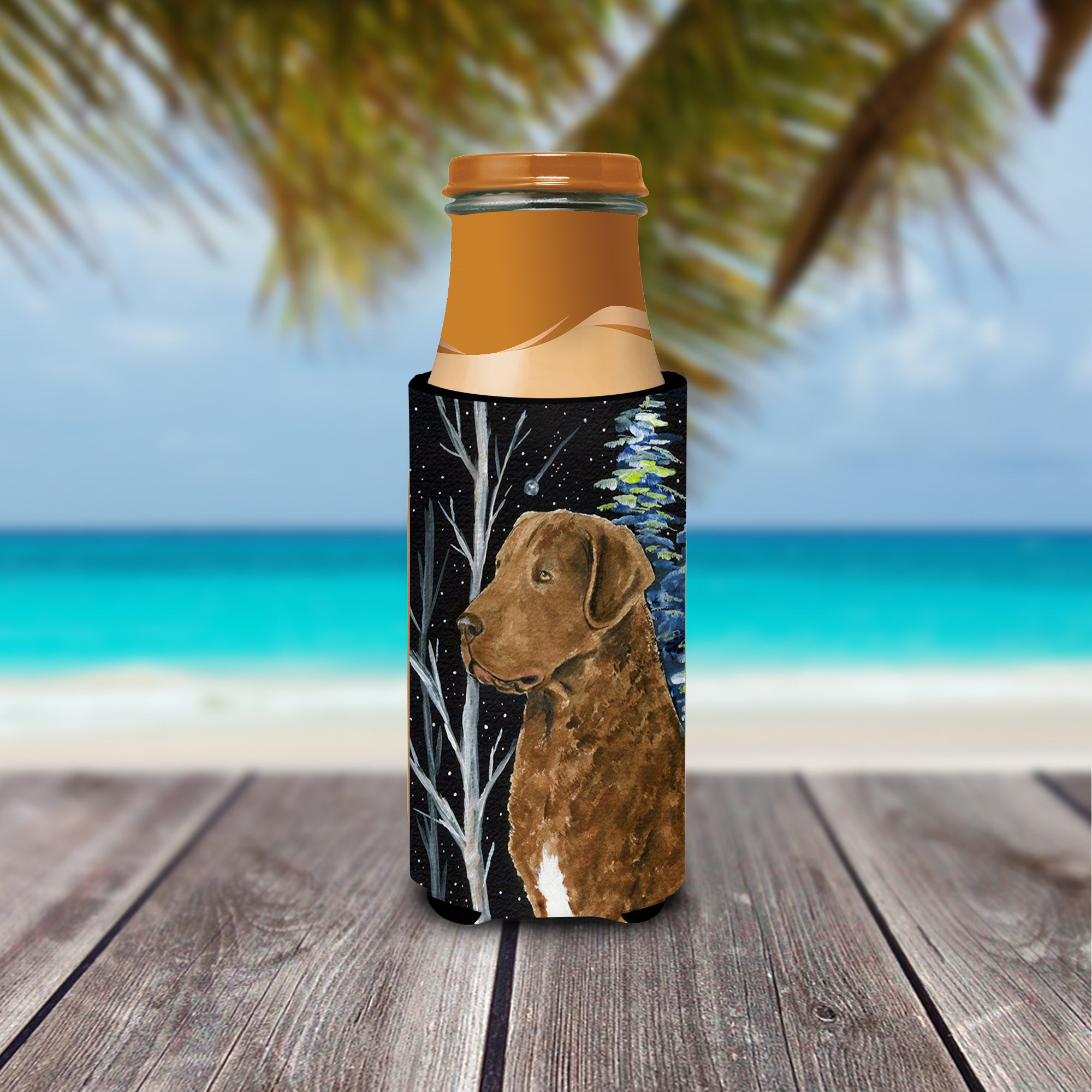 Starry Night Chesapeake Bay Retriever Ultra Beverage Insulators for slim cans SS8411MUK.