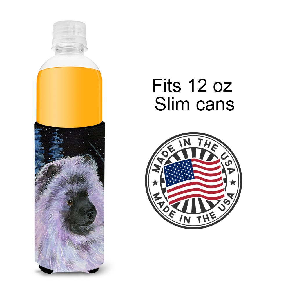 Starry Night Keeshond Ultra Beverage Insulators for slim cans SS8412MUK.
