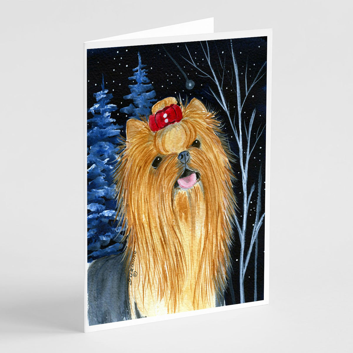 Buy this Starry Night Yorkie Greeting Cards and Envelopes Pack of 8