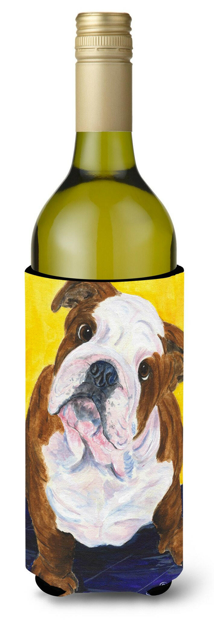 English Bulldog Wine Bottle Beverage Insulator Beverage Insulator Hugger SS8415LITERK by Caroline&#39;s Treasures