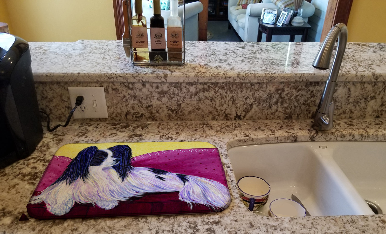 Caroline's Treasures Papillon Dish Drying Mat – Absorbent, Artistic Kitchen Essentials SS8416DDM