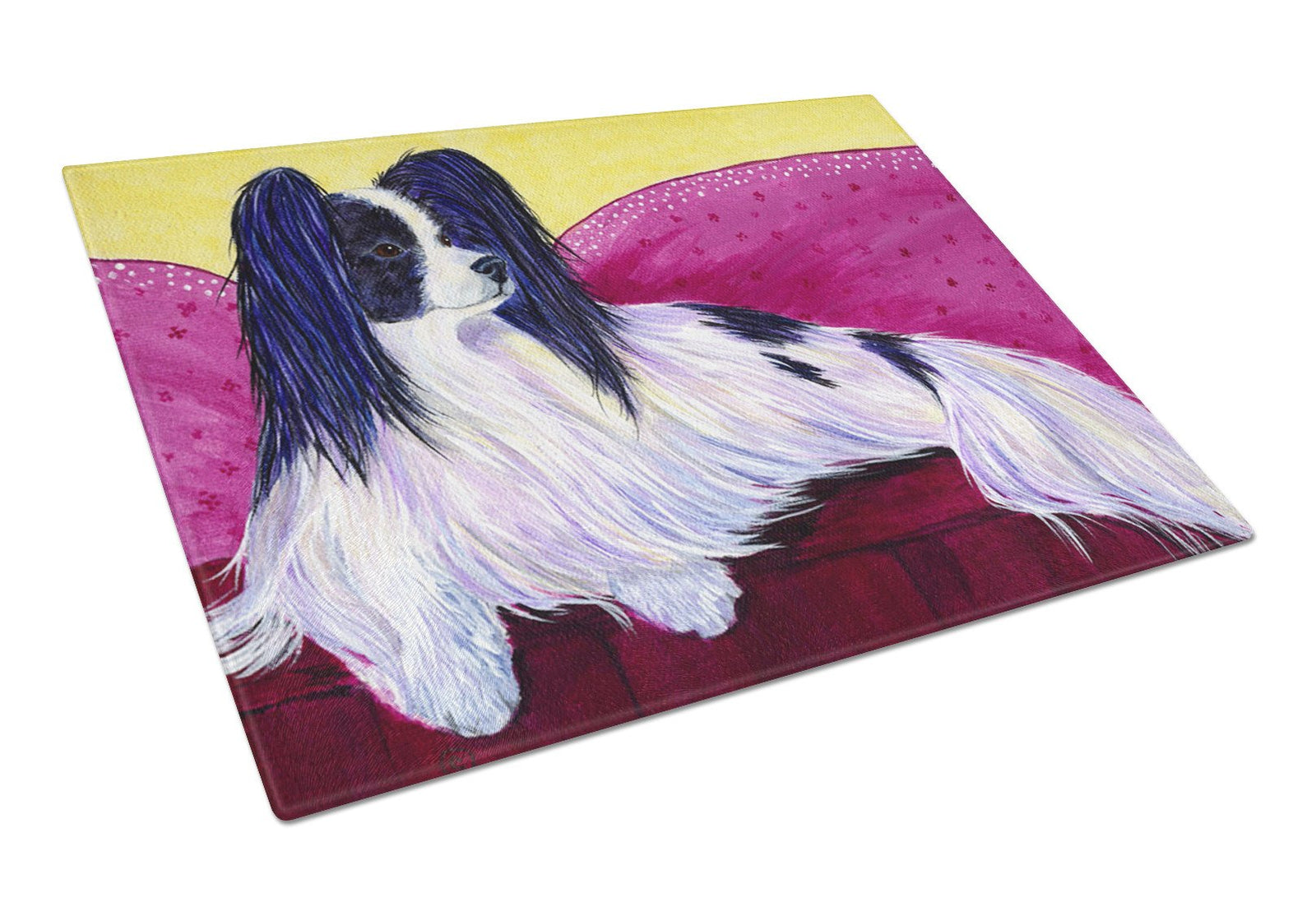 Papillon Glass Cutting Board Large by Caroline's Treasures