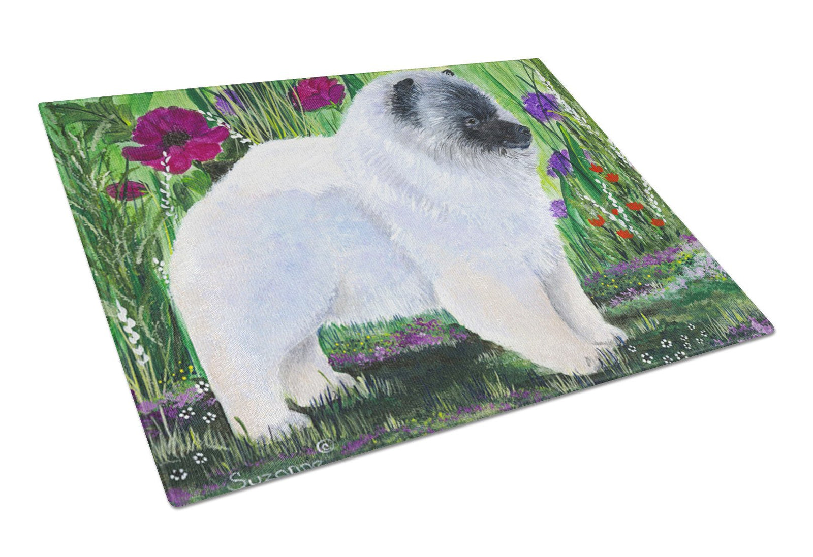 Keeshond Glass Cutting Board Large by Caroline's Treasures